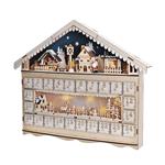 Solight LED adventný kalendár - horská chata, 10x LED, 50x40cm, 2x AA
