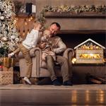 Solight LED adventný kalendár - horská chata, 10x LED, 50x40cm, 2x AA