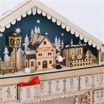 Solight LED adventný kalendár - horská chata, 10x LED, 50x40cm, 2x AA