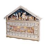 Solight LED adventný kalendár - horská chata, 10x LED, 50x40cm, 2x AA