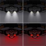 Solight LED čelová nabíjecí svítilna, 550lm, Li-Ion, USB