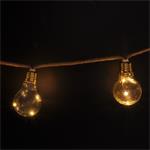 Solight LED dekoratívne žiarovky na prírodnom lane, 10x žiarovka, 30LED, 180cm, časovač 3x AA