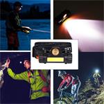 Solight LED dobíjacia čelovka, 3W + COB, 150 + 120lm, Li-ion, USB