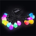 Solight LED inteligentná vonkajšia reťaz s RGB žiarovkami, bluetooth, 15 žiaroviek, 14m+6m, 10W