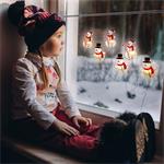 Solight LED okenná reťaz snehuliaci, 6x LED, prísavka, 120cm, 2x AA