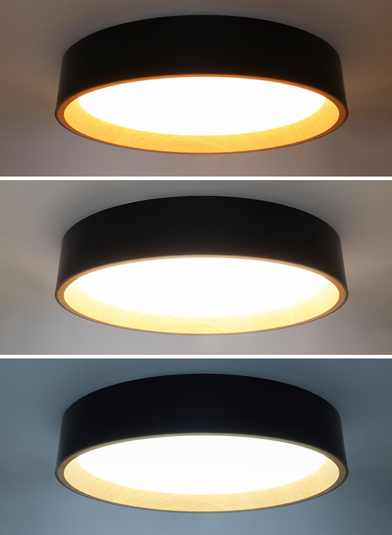 Solight LED osvětlení s dálkovým ovladačem Larios Black, 48W, 3360lm, 39cm, změna chromatičnosti, stmívatelné