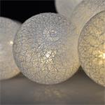Solight LED řetěz vánoční koule bavlněné, 10LED, 1m, 2x AA, IP20 