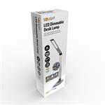 Solight LED stolná lampa stmievateľná, 11 W, zmena chromatickosti, brúsený hliník, strieborná