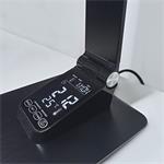 Solight LED stolní lampička stmívatelná, 8W,  display, změna chromatičnosti, hliník, černá