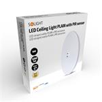 Solight LED stropné svietidlo PLAIN s PIR senzorom, 18W, 1260lm, 3000K, kruhové, 33cm