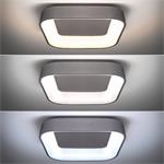 Solight LED stropní světlo čtvercové Treviso, 48W, 2880lm, stmívatelné, dálkové ovládání, šedá