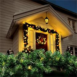 Solight LED vĂˇnoÄŤnĂ­ girlanda s jehliÄŤĂ­m, 7m, 112x LED, ÄŤasovaÄŤ, 230V, IP44