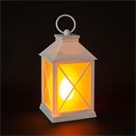 Solight LED vĂˇnoÄŤnĂ­ lucerna bĂ­lĂˇ, 20cm, ÄŤasovaÄŤ, 2x AA