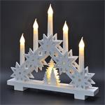 Solight LED vĂˇnoÄŤnĂ­ svĂ­cen s hvÄ›zdami, 30cm, 5x LED, 2x AA