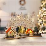 Solight LED vánoční městečko s kostelem, 30x19cm, 2x AAA