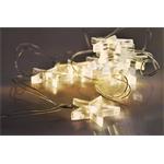 Solight LED vánoční řetěz, hvězdy, 1,5m, 10 LED, 2 x AA, žluté světlo
