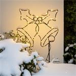 Solight LED venkovnĂ­ dekorace zvoneÄŤky, 100x LED, ÄŤasovaÄŤ, 55cm, 3x AA