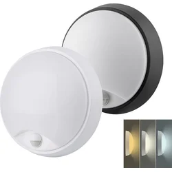 Solight LED venkovní osvětlení se senzorem a nastavitelnou CCT, 18W, 1350lm, 22cm, 2v1 - bílý a černý kryt