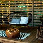 Solight LED venkovní vánoční řetěz, 200 LED, 20m, přívod 5m, 8 funkcí, časovač, IP44, teplá bílá