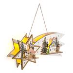 Solight LED vianočná kométa, 10x LED, drevená, 30 cm