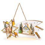 Solight LED vianočná kométa, 10x LED, drevená, 30 cm