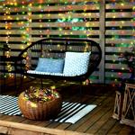 Solight LED vonkajšia vianočná reťaz, 100 LED diód, 10 m, 3 m vedenie, 8 funkcií, časovač, IP44, viacfarebná