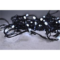Solight LED vonkajšia vianočná reťaz, 200 LED diód, 10 m, 5 m vedenie, 8 funkcií, IP44, studená biela