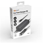 Solight nabíjačka do auta USB-C, 65W, rýchlonabíjačka PD
