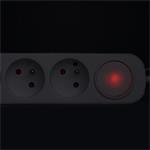 Solight predlžovací kábel 5 zásuviek, USB A+C 20W PD, 3 m, 3 x 1 mm2, biely, vypínač