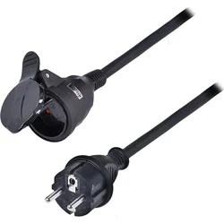 Solight predlžovací kábel - konektor, 1 zásuvka, 10 m, 3 x 1,5 mm2, guma, čierny