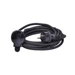 Solight predlžovací kábel - konektor, 1 zásuvka, 5 m, 3 x 1,5 mm2, guma, čierny