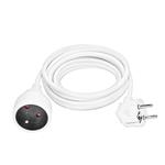 Solight predlžovací kábel - konektor, 1 zásuvka, 5 m, 3 x 1 mm2, biely