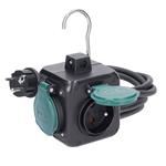 Solight predlžovacia kocka 5 m, 3 zásuvky IP44, 3 x 1,5 mm2, gumový kábel H05RR-F