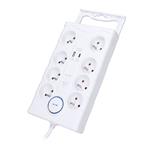 Solight prepäťová ochrana, 8z, USB A+C, 2m, biela