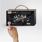 Solight sada LED vianočných gúľ s hviezdami, veľkosť 6cm, 6ks, 30LED, časovač, tester, 3xAA