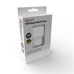 Solight USB nabíjecí adaptér, fast charge: 1x USB Qualcomm, 5V2A/9V1.5A/12V1A, AC 230V, bílošedý