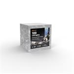 Solight vánoční řetěz stříbrný, 100x mini LED, 10m, 3 x AA, studené světlo