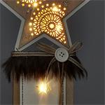Solight Vianočná LED drevená dekorácia, hviezda, 2x AA