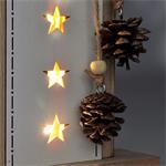Solight Vianočná LED drevená dekorácia, stromček, 2x AA