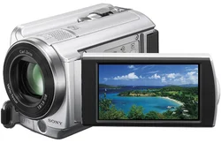 SONY DCR-SR78ES kamera stříbrná, 120 GB HDD, memory Stick nebo SD/SDHC, 60x optický, 2,7" dotykový LCD