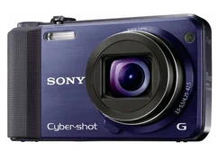 SONY kompakt DSC-HX7VL, 16,1MPix, 10x zoom, 3" LCD, FullHD video, 3D, GPS, modrá + baterie FG1
