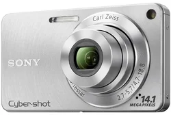 SONY kompakt DSC-W350S stříbrný, 14.1MPix, 4x zoom, Video v kvalitě 720p HD