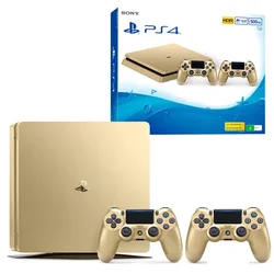 Sony PlayStation 4 Slim 500GB, zlatá + 2x DS4