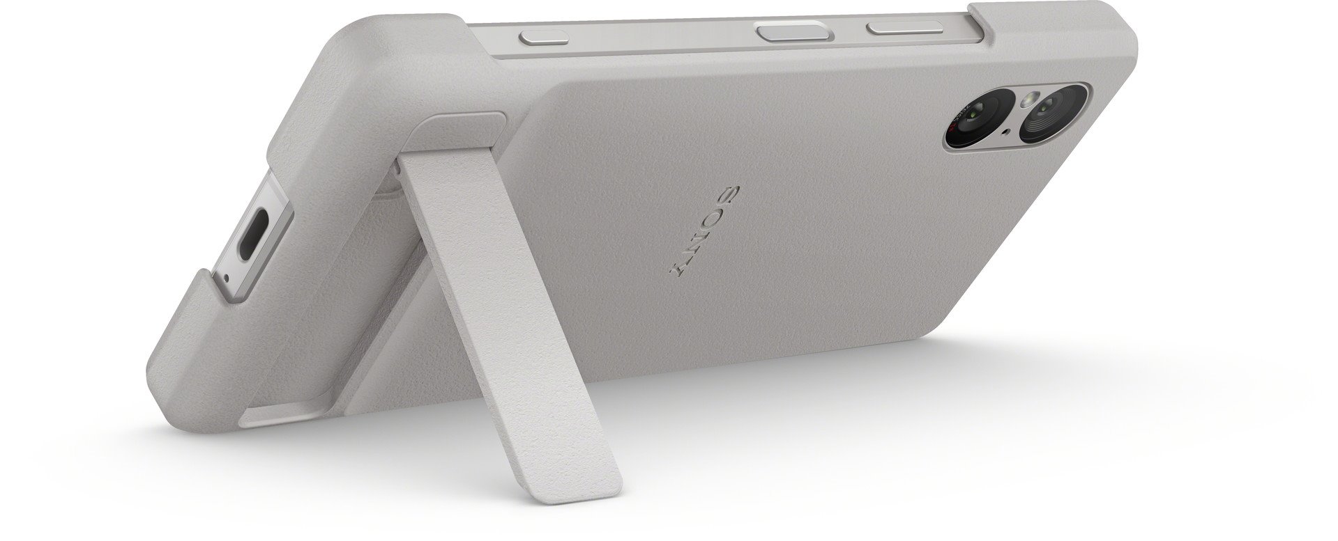 Sony Xperia Stand Cover pro Xperia 5 V 5G stříbrný