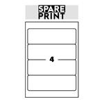 SPARE PRINT PREMIUM samolepicí, bílé, 100x A4 (4x etiketa 192x61mm)