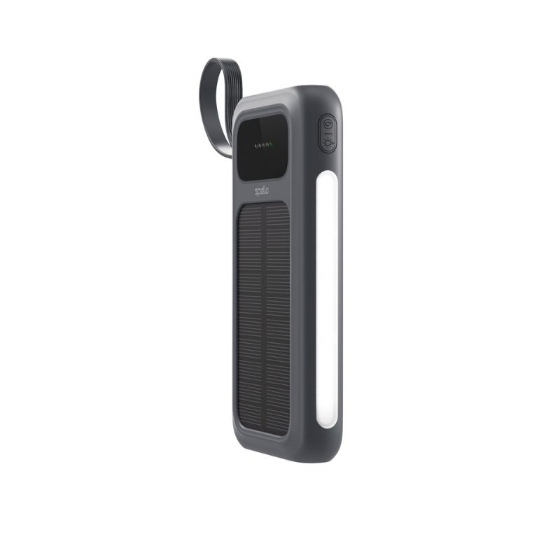 Spello ForcePack 5in1 10000mAh solární powerbanka se 4 integrovanámi kabely SP15 | šedá