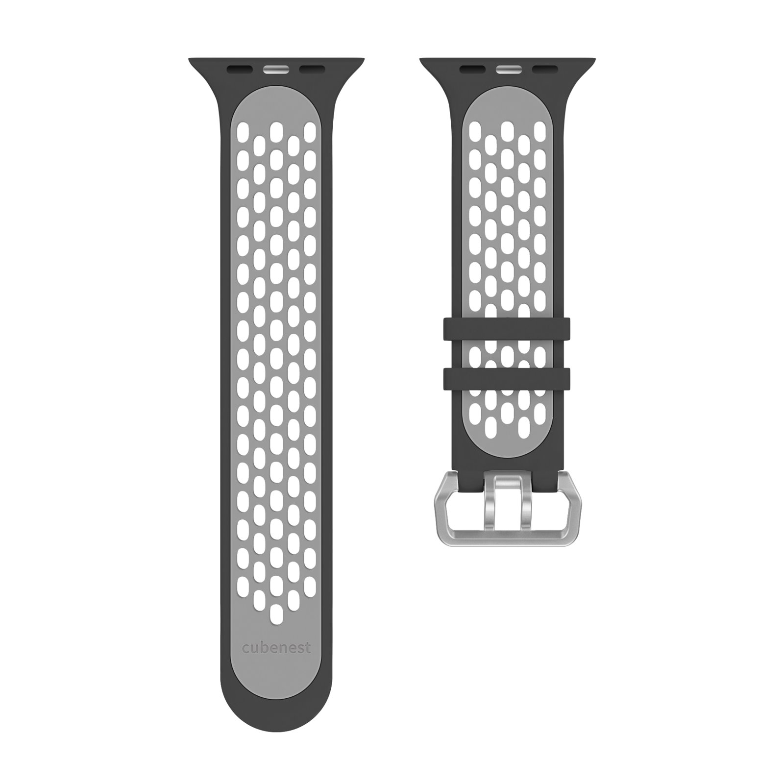 Športový remienok Cubenest pre Apple Watch Sport Band BLACK so sivou farbou (42-49 mm)