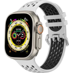 Športový remienok Cubenest pre Apple Watch Sport Band GREY s čiernou (42-49 mm)