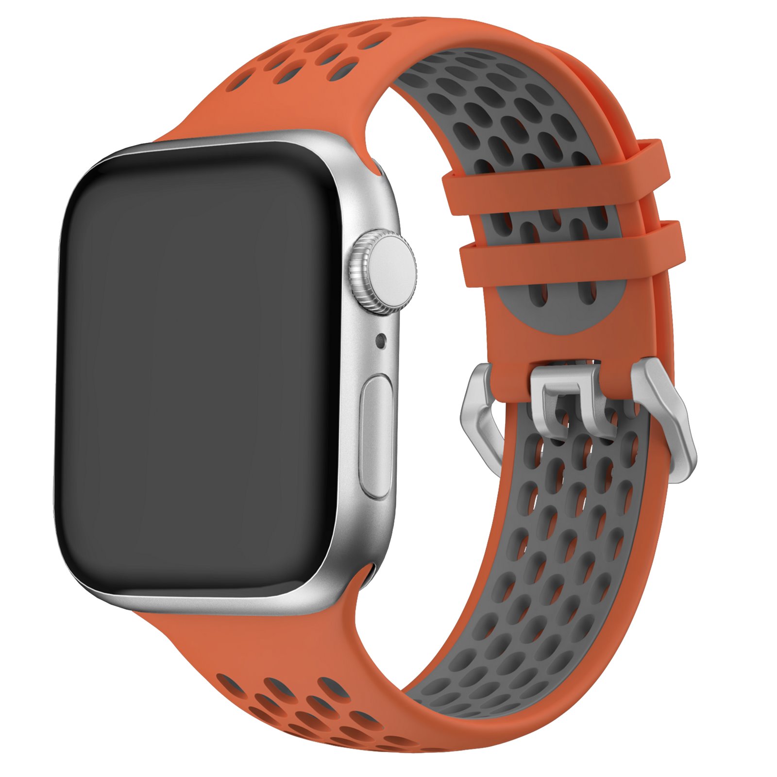 Športový remienok Cubenest pre Apple Watch Sport Band ORANGE so sivou farbou (42-49 mm)