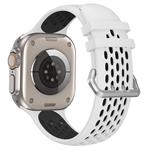 Športový remienok Cubenest pre Apple Watch Sport Band WHITE s čiernou farbou (42-49 mm)